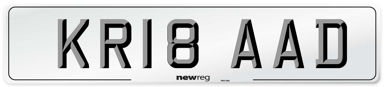 KR18 AAD Number Plate from New Reg
